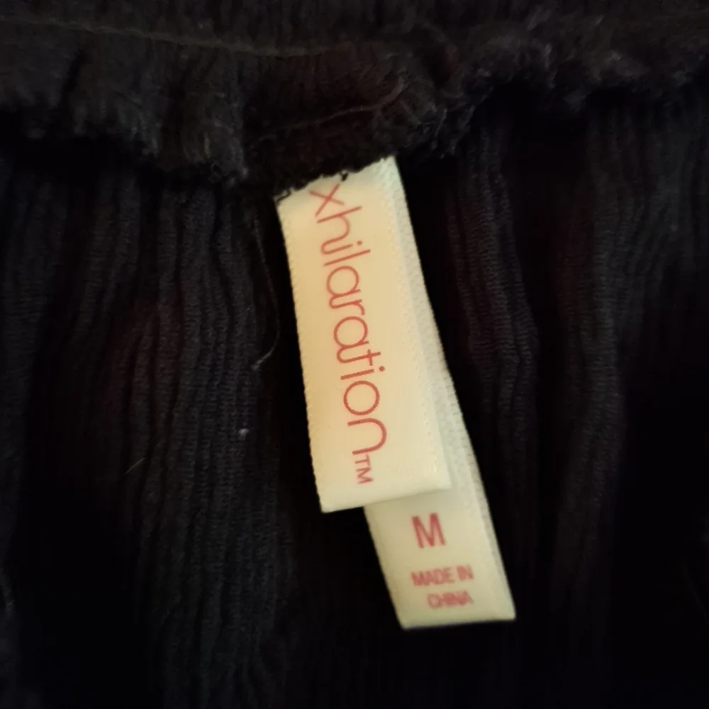 Xhilaration Black Embellished Tie Front Blouse - Picture 4 of 6